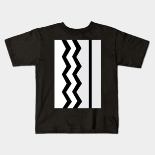 Abstract, geometric, zigzag, strips- gray, black and white. Kids T-Shirt